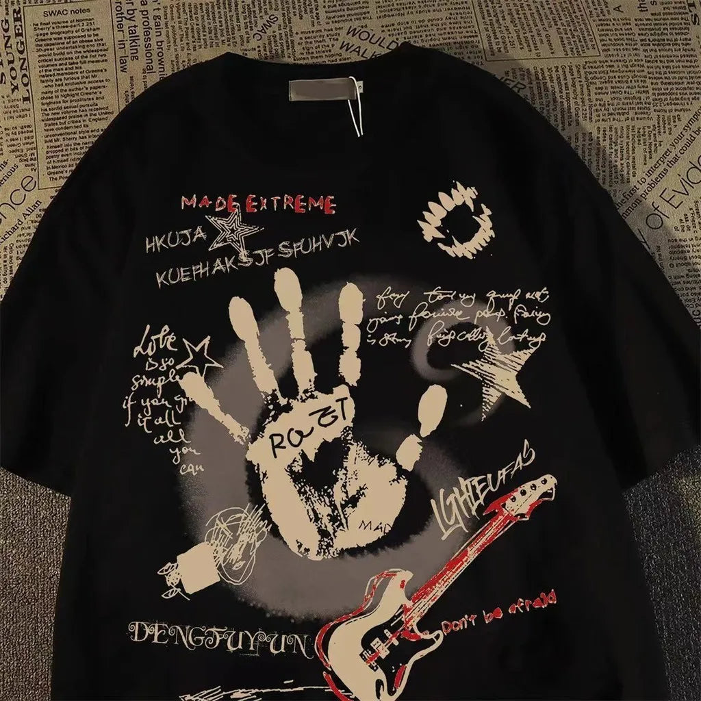 No Chill Co.  Bass & Handprint Oversized T-Shirt/Tee