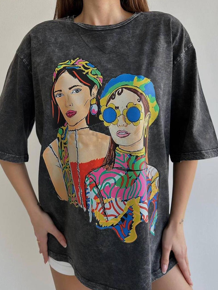 No Chill Co. Acid Wash Oversized Tee — Vintage Street Drop