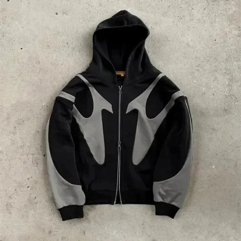 No Chill Co. Devil Arc Y2K Zip Hoodie — Streetwear Drop