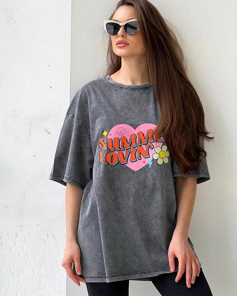 No Chill Co. Acid Wash Oversized Tee — Vintage Street Drop
