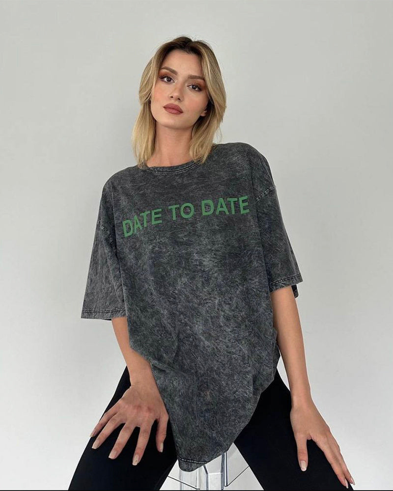 No Chill Co. Acid Wash Oversized Tee — Vintage Street Drop