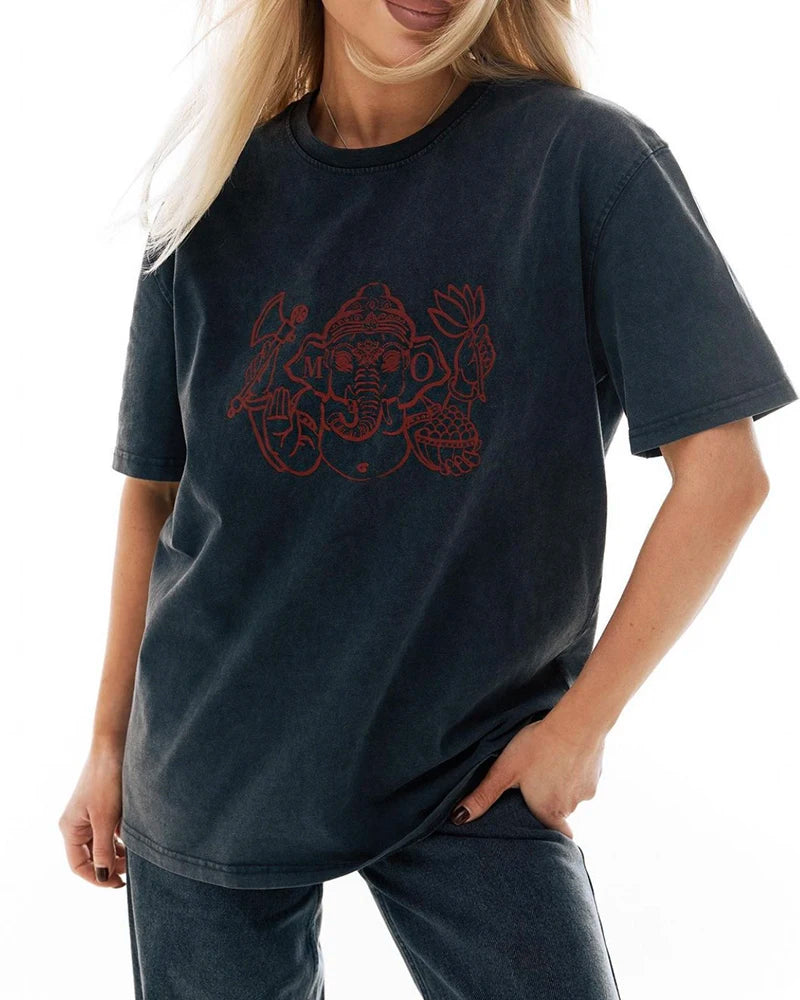 No Chill Co. Acid Wash Oversized Tee — Vintage Street Drop