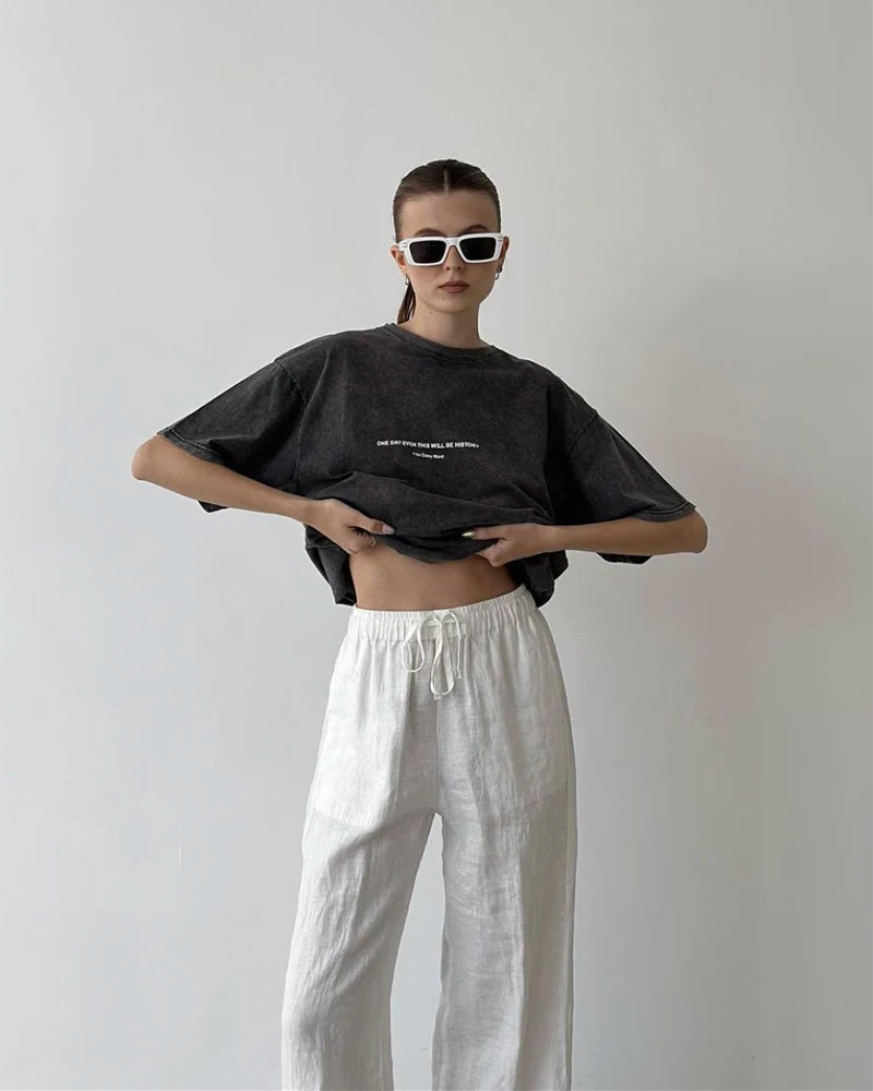 No Chill Co. Acid Wash Oversized Tee — Vintage Street Drop
