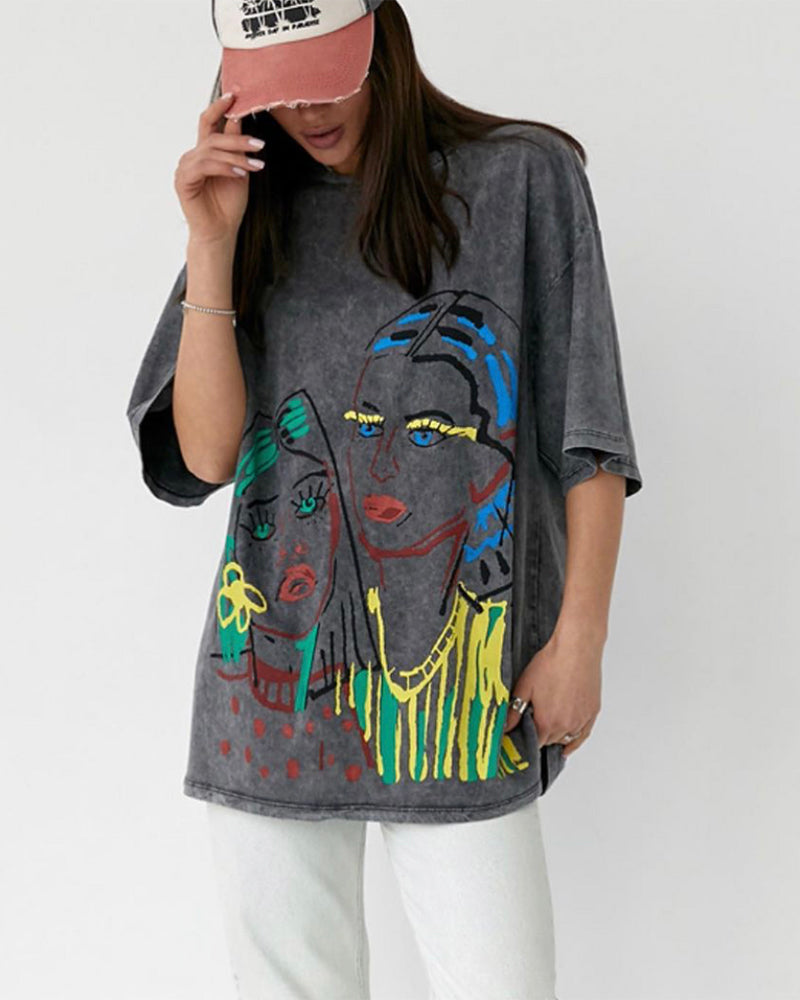 No Chill Co. Acid Wash Oversized Tee — Vintage Street Drop