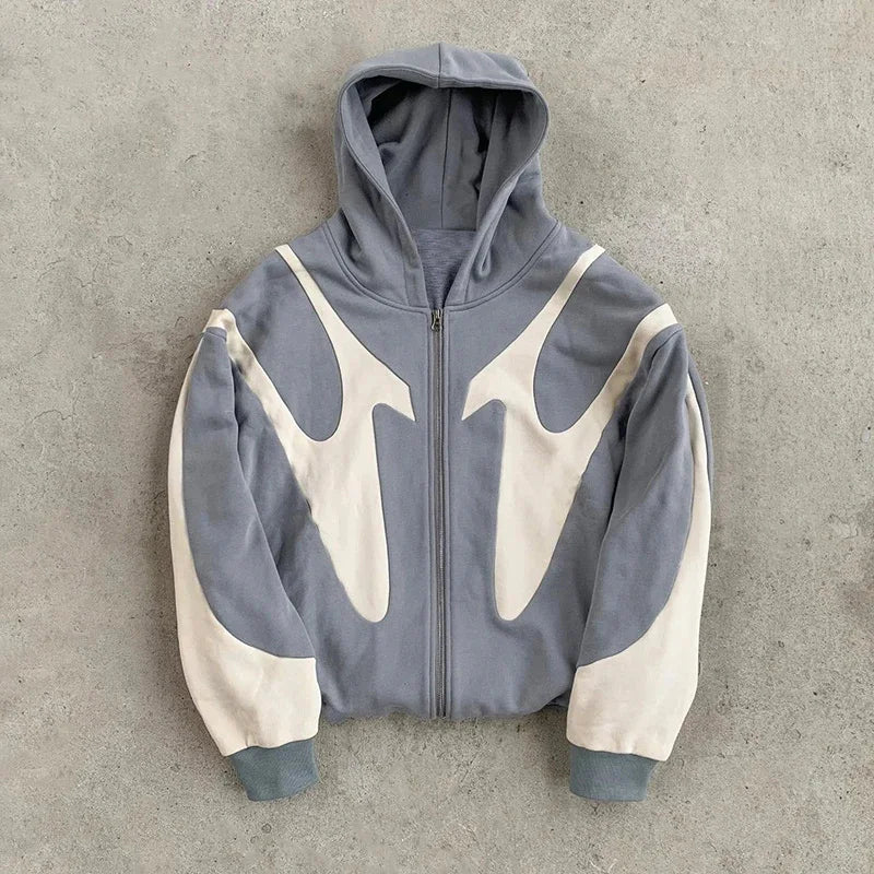 No Chill Co. Devil Arc Y2K Zip Hoodie — Streetwear Drop