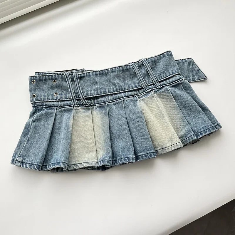 No Chill Co. — Side-Slit Denim Mini Skirt