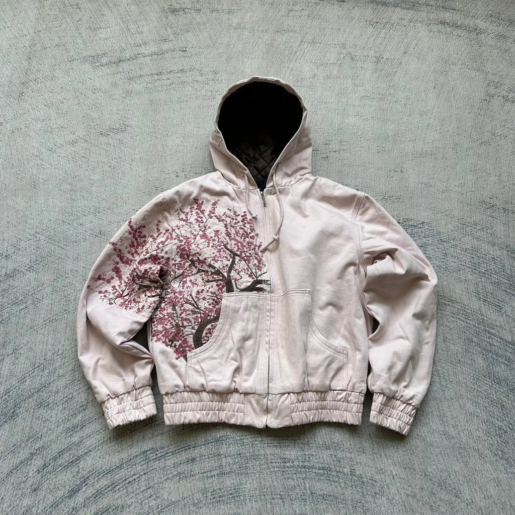 No Chill Co. Sakura Graphic Padded Zip Hoodie