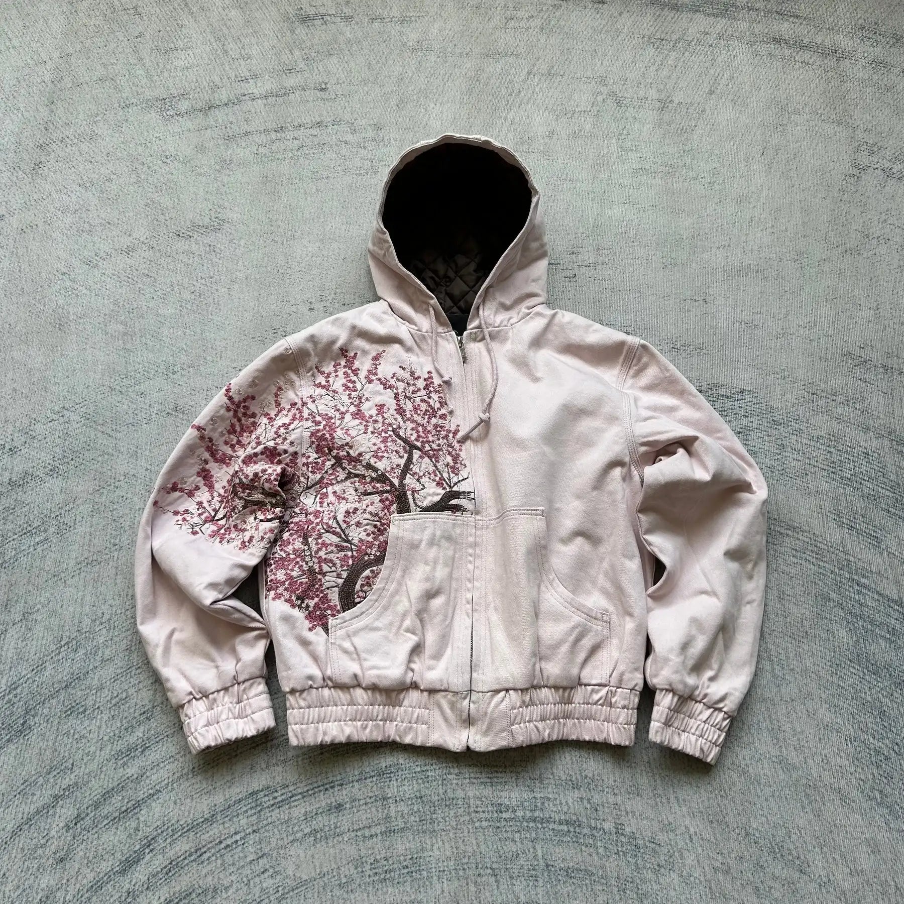 No Chill Co. Sakura Graphic Padded Zip Hoodie