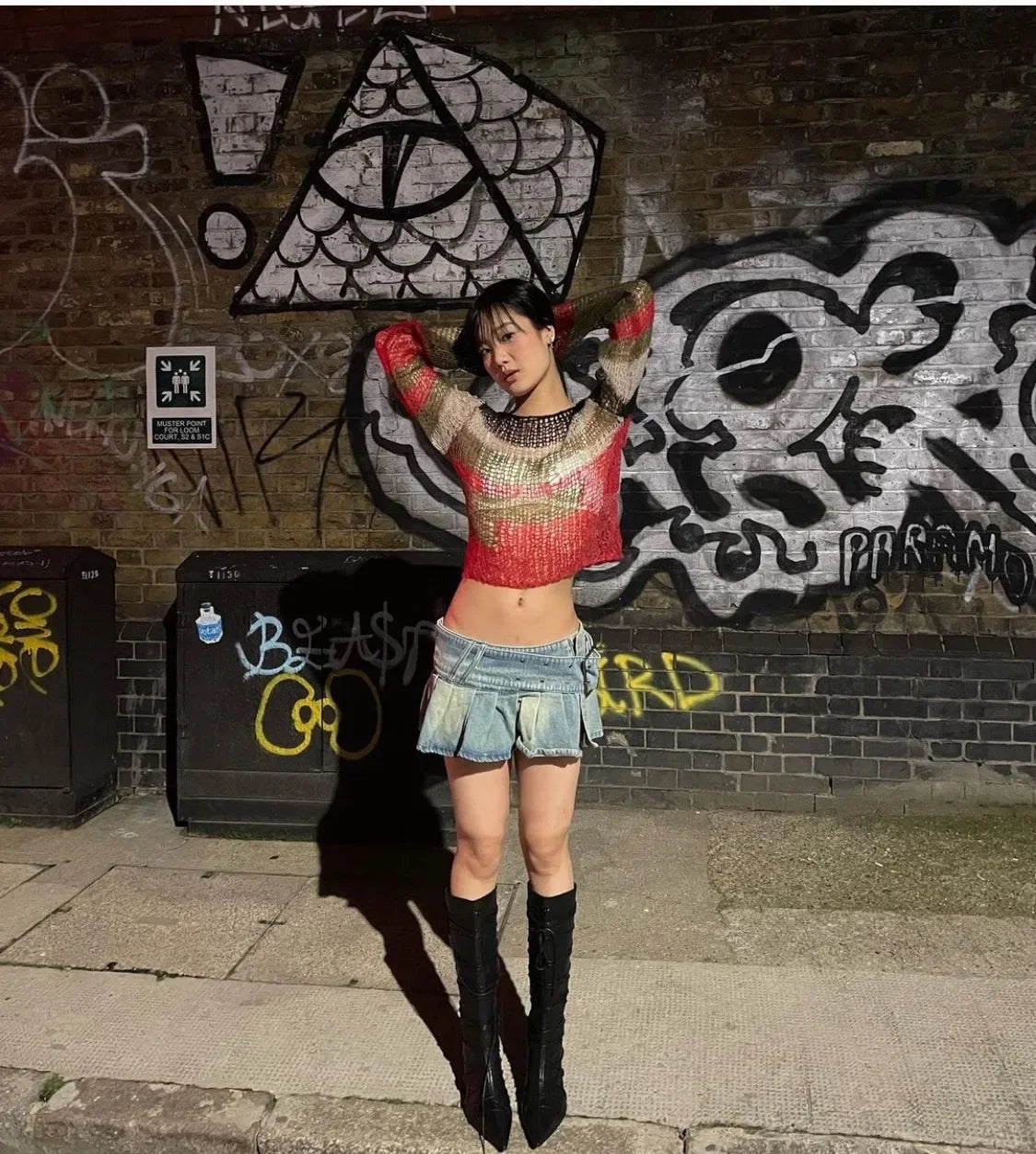 No Chill Co. — Side-Slit Denim Mini Skirt