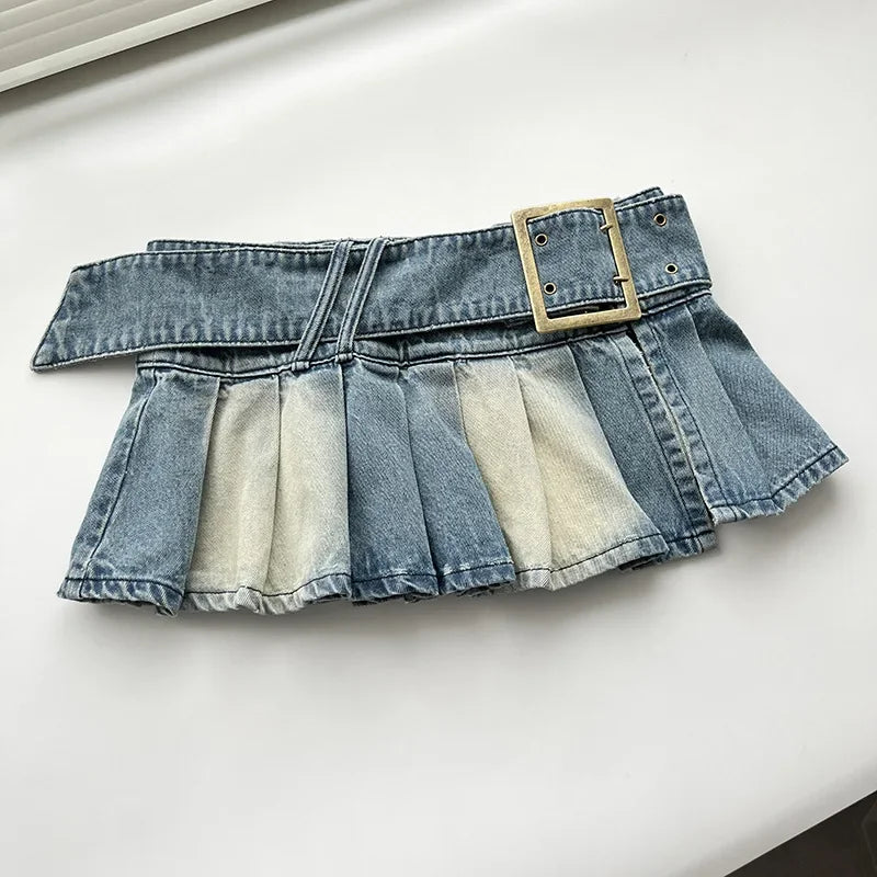 No Chill Co. — Side-Slit Denim Mini Skirt