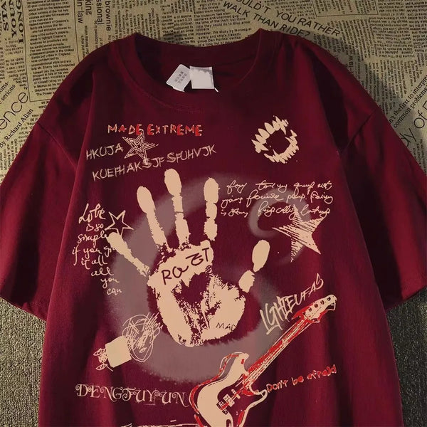 No Chill Co. Bass & Handprint Oversized T-Shirt/Tee