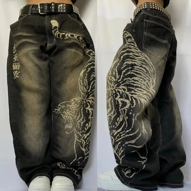 No Chill Co. — Tiger Y2K Wide Leg Jeans | Limited Edition